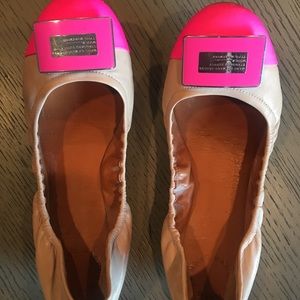Marc by Marc Jacobs nude with pink toe flats